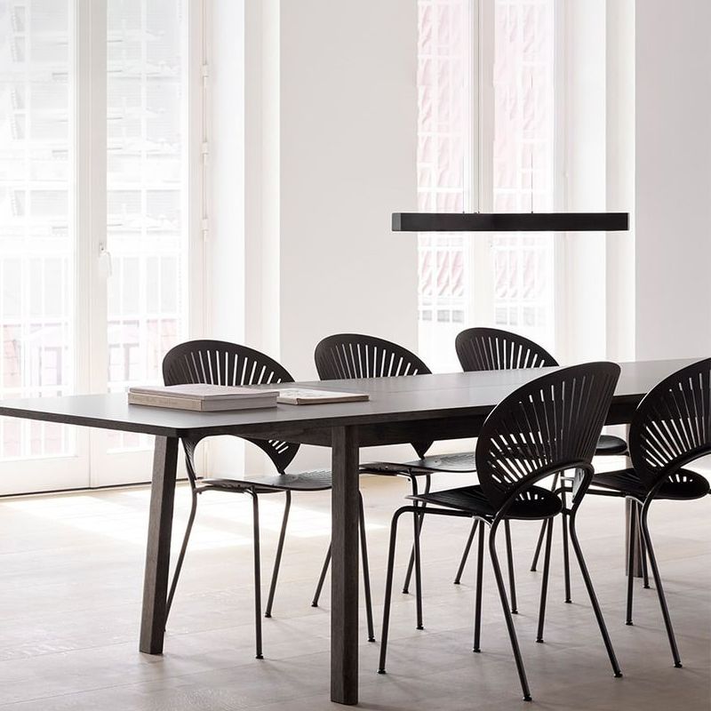 Sillas de metal de estilo industrial, silla lateral con respaldo abierto para comedor (juego de 2)