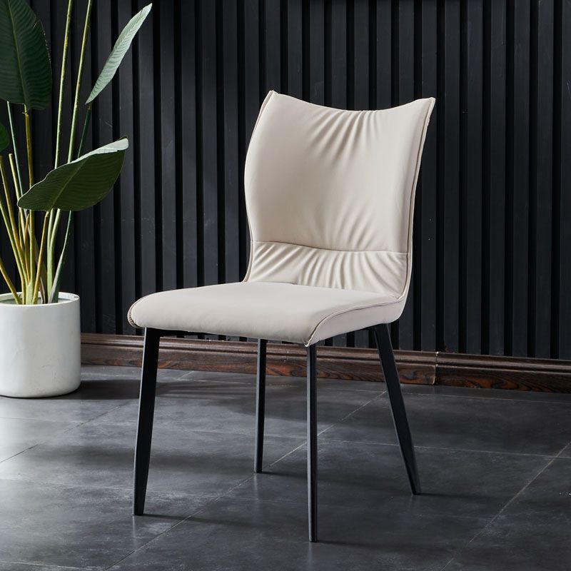 Chaises de salle à manger contemporaines en cuir PU, chaises latérales à dossier solide sans accoudoirs pour usage domestique
