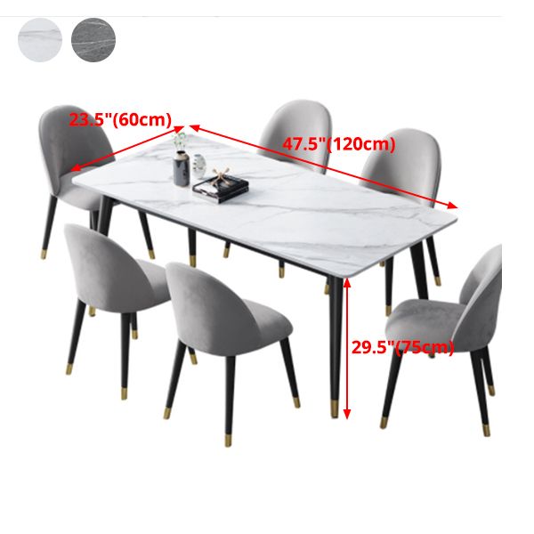4 Legs Dining Site Table Contemporary Style Stone Dinette Table for Home