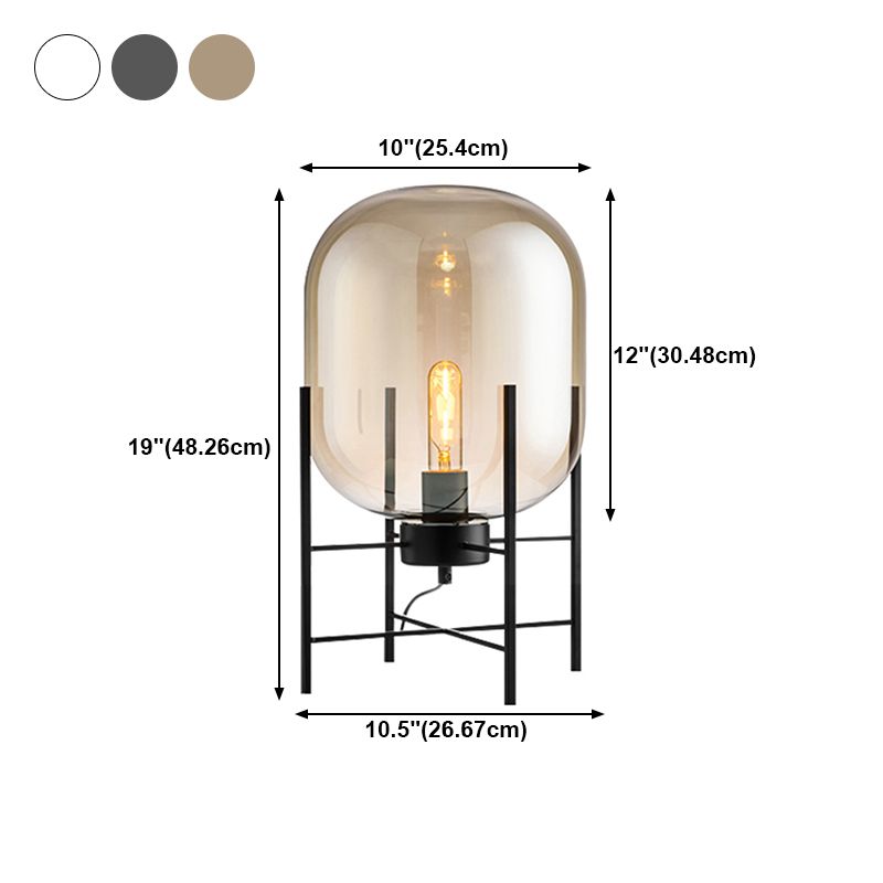 Modern Desk Lamp Household Desk Lighting Fixture with Glass Shade for Bedroom Study Room