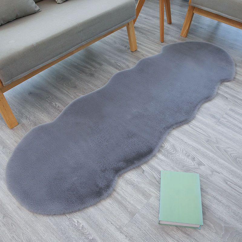 Chic Solid Color Area Carpet Modern Polyester Area Rug Easy Care Area Rug for Bedroom