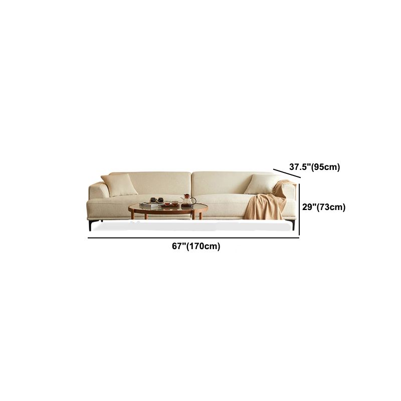 Modern White Upholstery with Built-in Armrest and Cushioned Suede Back