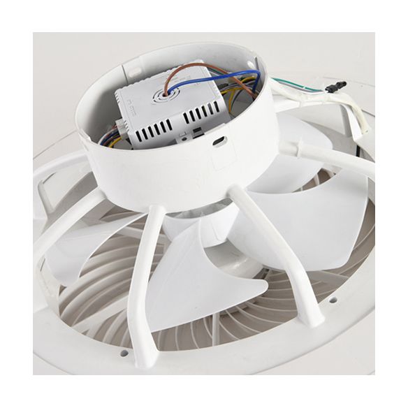 Moderne nordische LED -Makkaron -Flush -Mount -Schmiedeeisenkreisendeckenventilatoren mit Acrylschatten