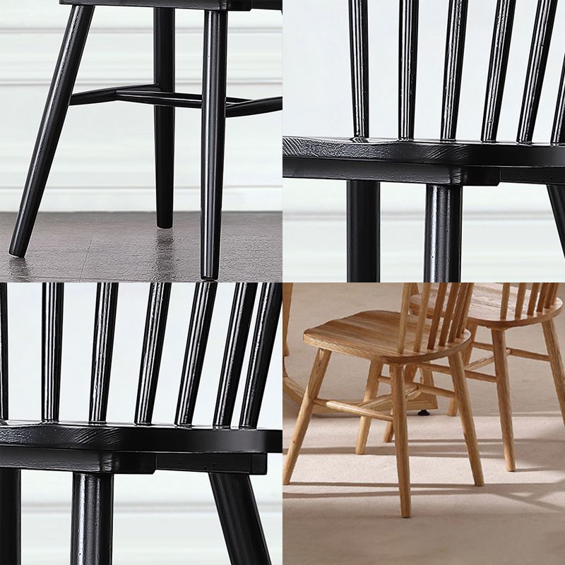 Contemporary Slat Back Stacking Chair Solid Wood Side Chair for Home