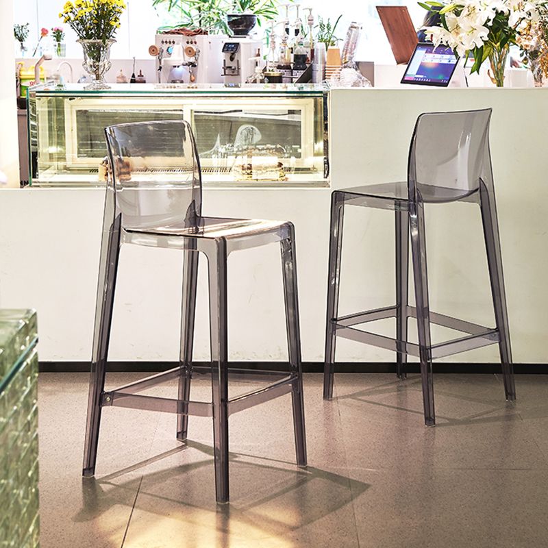 Contemporary Acrylic Low Back Armless Bar Stool with Footrest