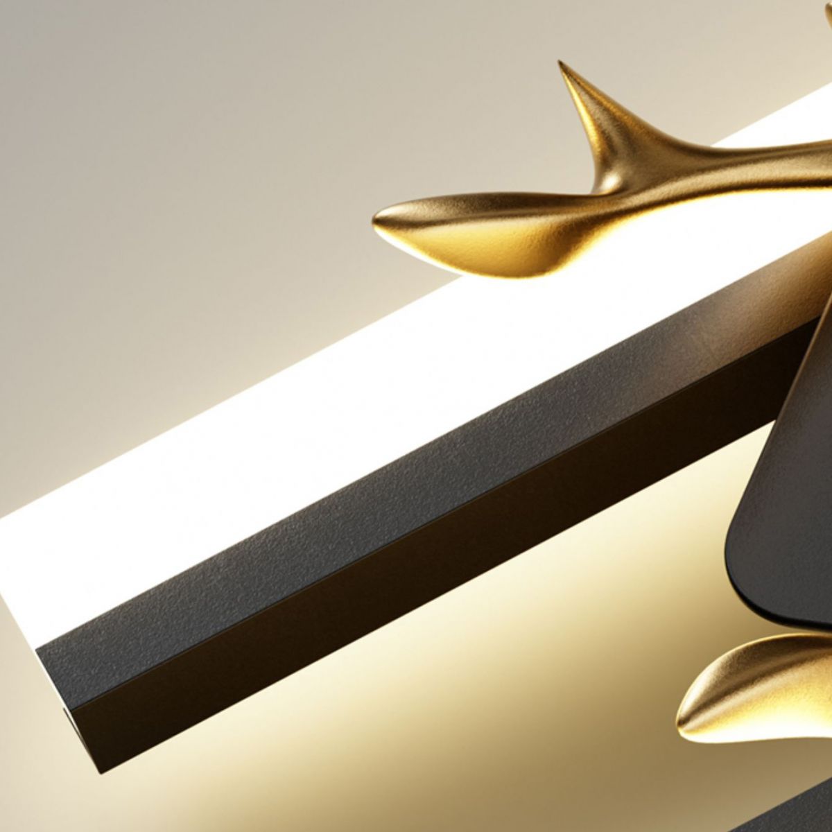 Linear Shape Metal Wall Lights Modern Style 2 Light Wall Mount Lamps in Black