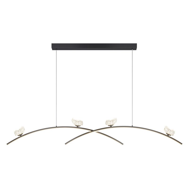 Moderne minimalistische stijl lineaire cluster hanger licht metaal 2 lichten cluster hanger voor woonkamer