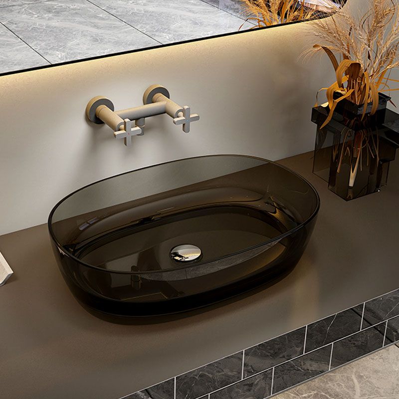 Modern Wash Stand Transparent Solid Color Resin Bathroom Sink(Not Included Faucet)