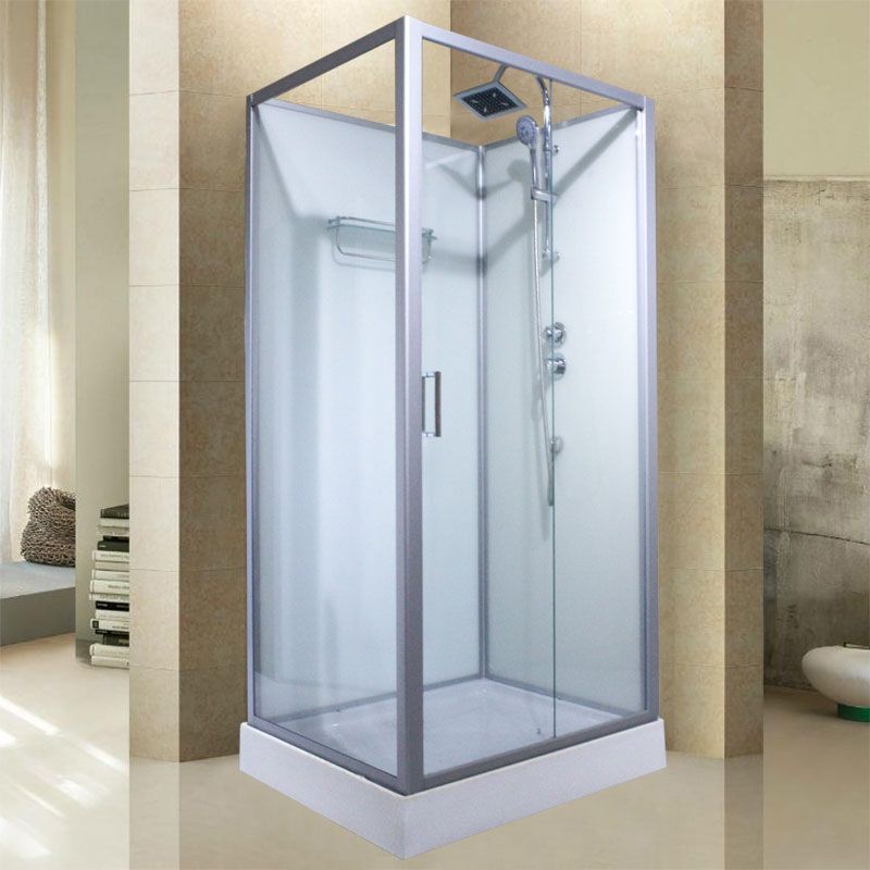 Modern Shower Kit with Base Foundation Sliding Door Shower Stall
