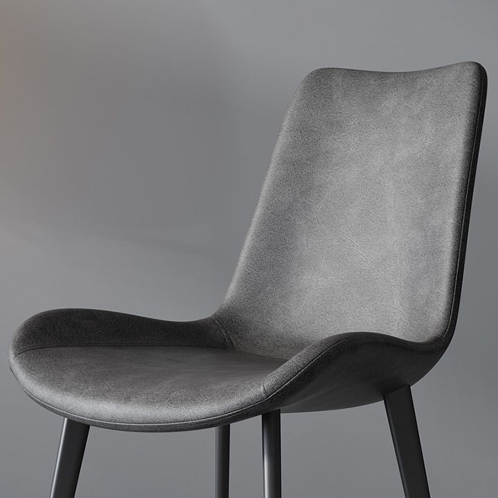 Faux Leather Kitchen Dining Chairs Industrial Chairs with Metal Base