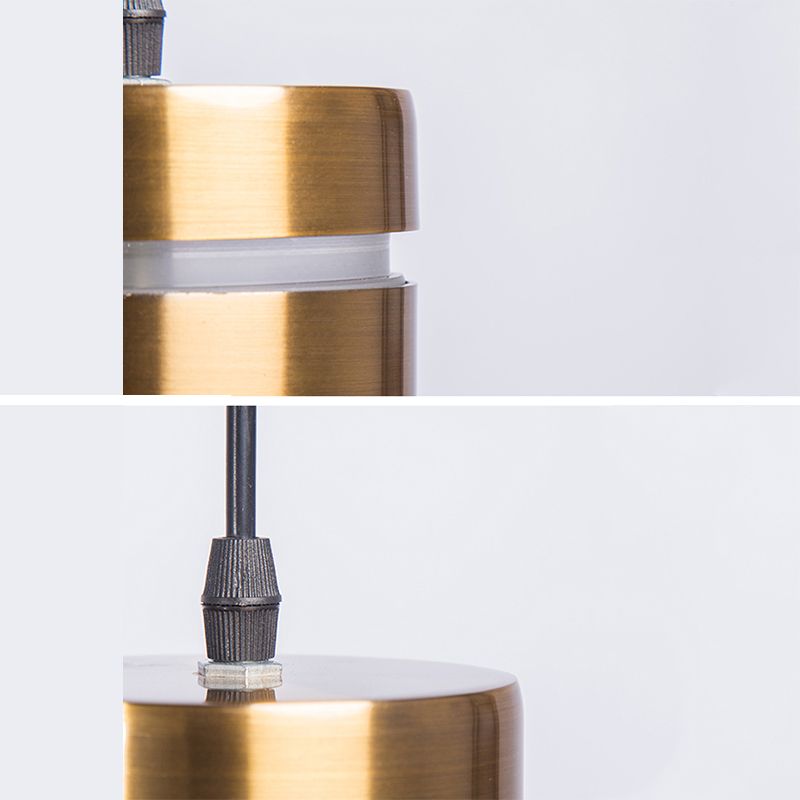 Cilindervorm eetkamer hanger aluminium 1-licht postmodern hangend licht in messing