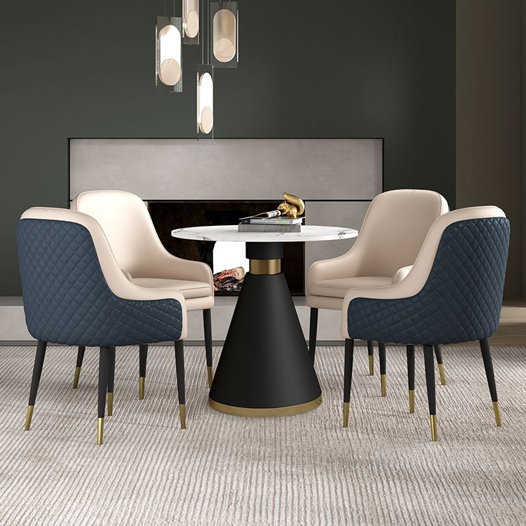 1/2/5 Pcs Metal Modern Dining Room Set with Round Table Dinette Set