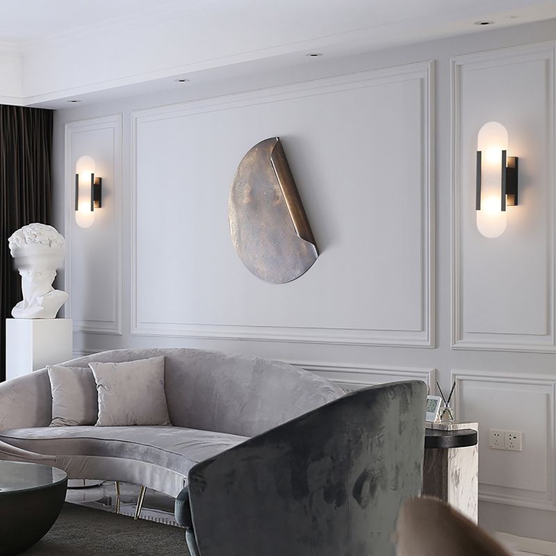 Illuminazione a parete oblunga di pietra illuminazione a parete in stile minimalista per camera da letto
