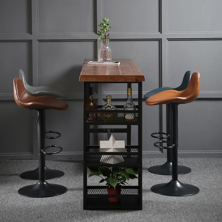 Indoor Adjustable Counter-height Stool with Swivel Leather Counter Bar Stool