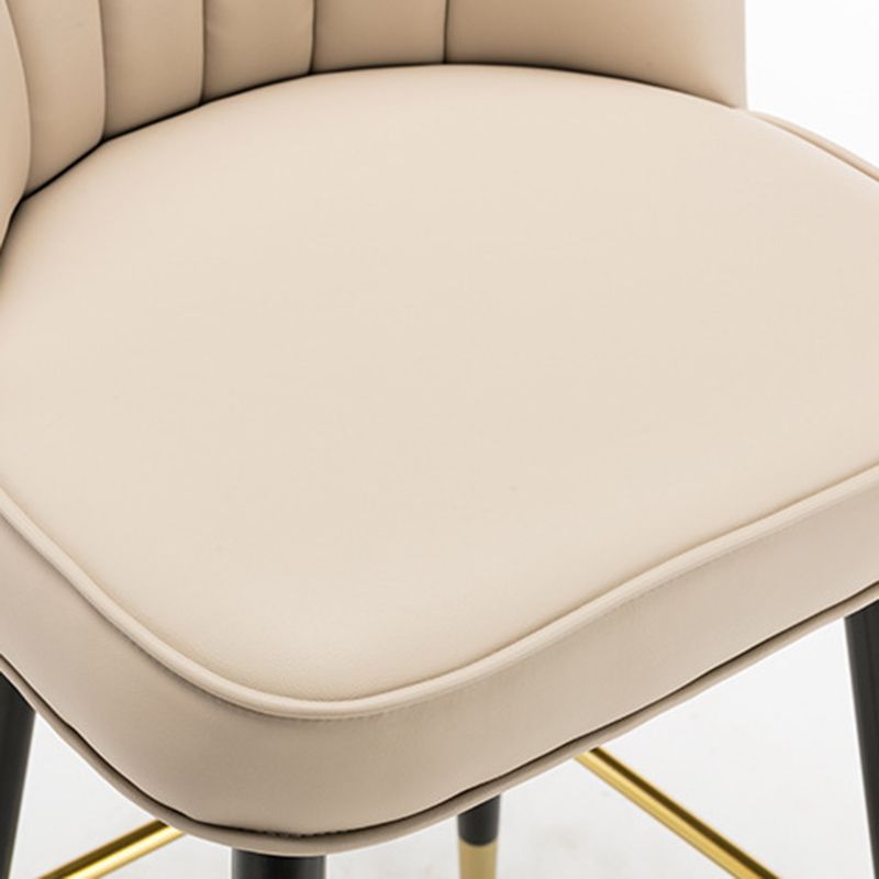 Modern Armless Backrest Counter Stool Iron Bar Stool with Cushion for Bar