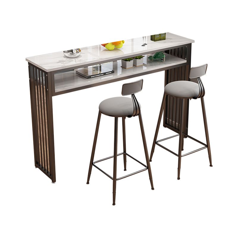 3 Pieces Table and Stool Set Modern Rectangular for Dining Room