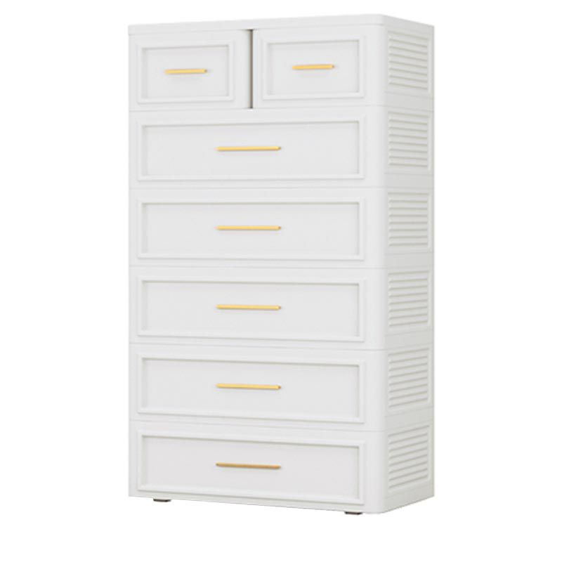 White and Green Non-Hanging Armoire Contemporary Plastic Cabinet