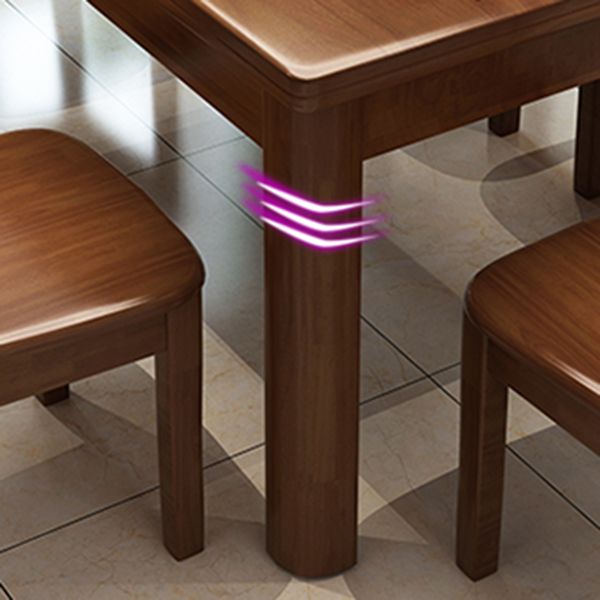 Modern Standard Height Furniture 7 Pcs Solid Wood Rectangle Dinette Table with Chair