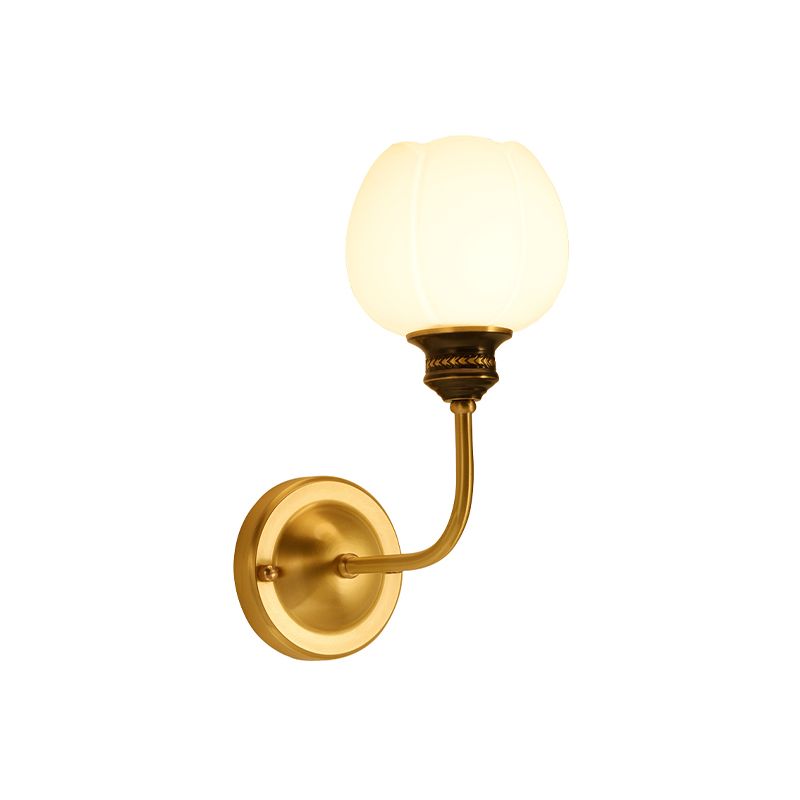 Goud 1/2-Bulb SCONCE LICT BEWER ANTIEKE MELFY GLAS BUD WANDELEMONTE LAMP VOOR LEVENKAMER