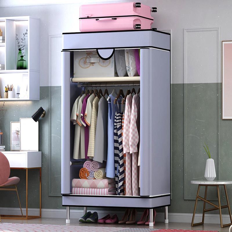 Matte Finish Wardrobe for Home Contemporary Storage Cabinet with Metal Legs