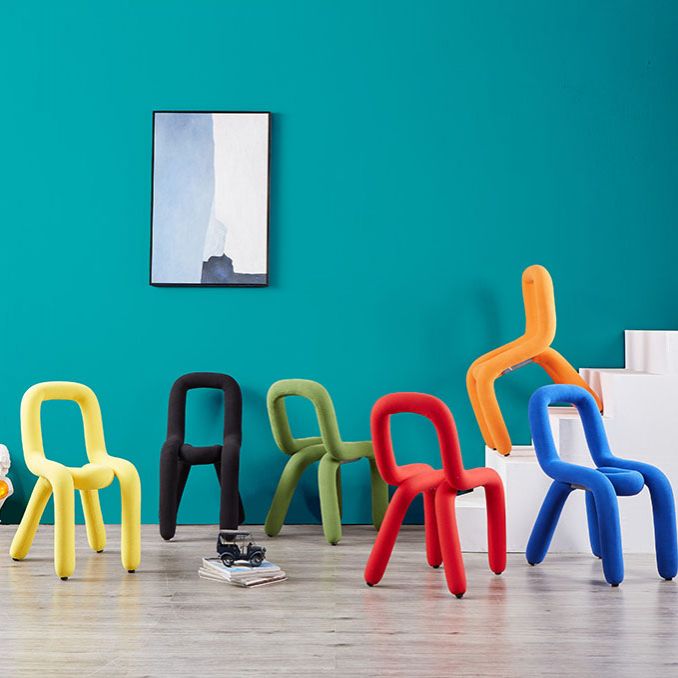 Modern Velvet Dining Room Chair Armless Metal Side Chair for Home Use