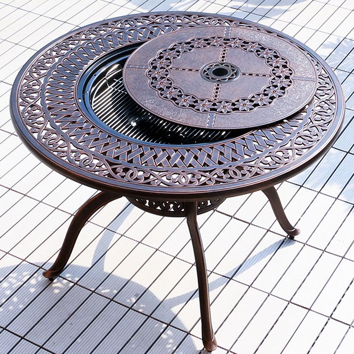 Industrial Outdoor Dining Table Aluminum Fire Resistant Patio Table