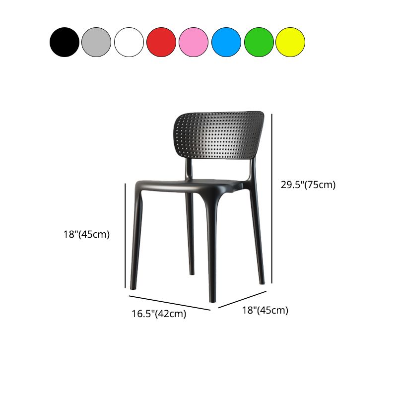 Scandinavian Plastic Armless Chair Dining Room Open Back Chair