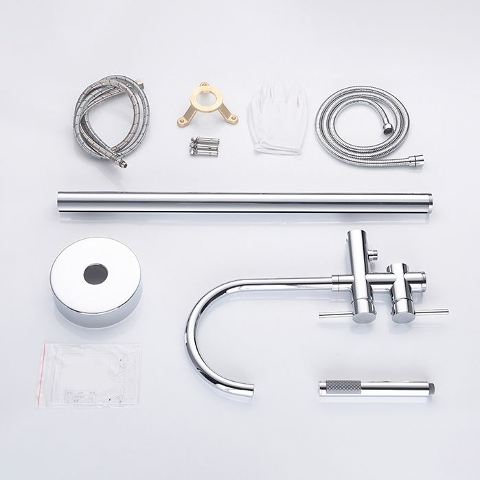 Modern Style Freestanding Bathtub Faucet Brass Floor Mounted Freestanding Faucet