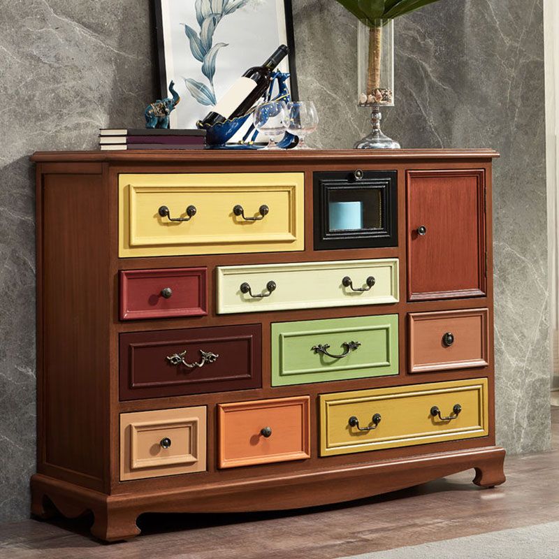 Bedroom Nautical Chest Solid Wood Storage Chest with Drawers