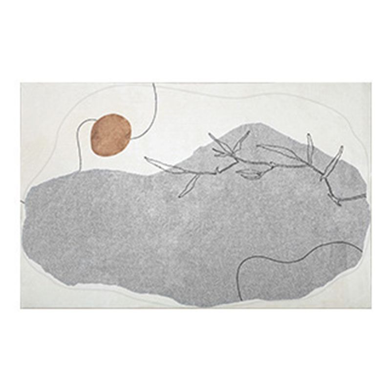 Tapis de couleur de tapis contemporain gris Tapis lavable pour le tapis lavable pour décoration intérieure