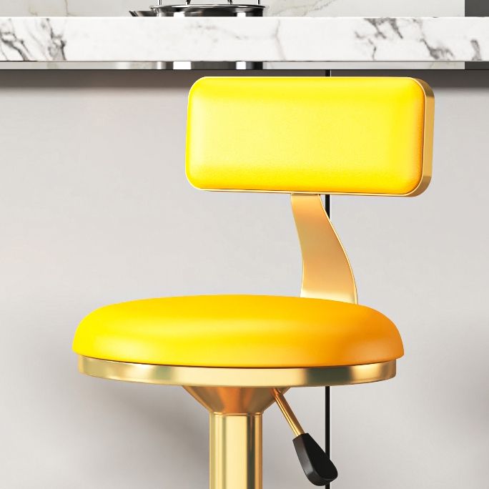Glam Jewelry Shop Adjustable Height Stool Matte Finish Leather Barstool