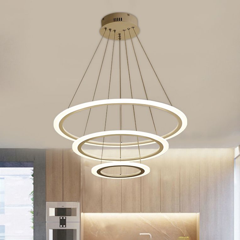 Eigentijdse eenvoudige LED hangende kroonluchter lichte meerlagige hangende lichtkit voor woonkamer