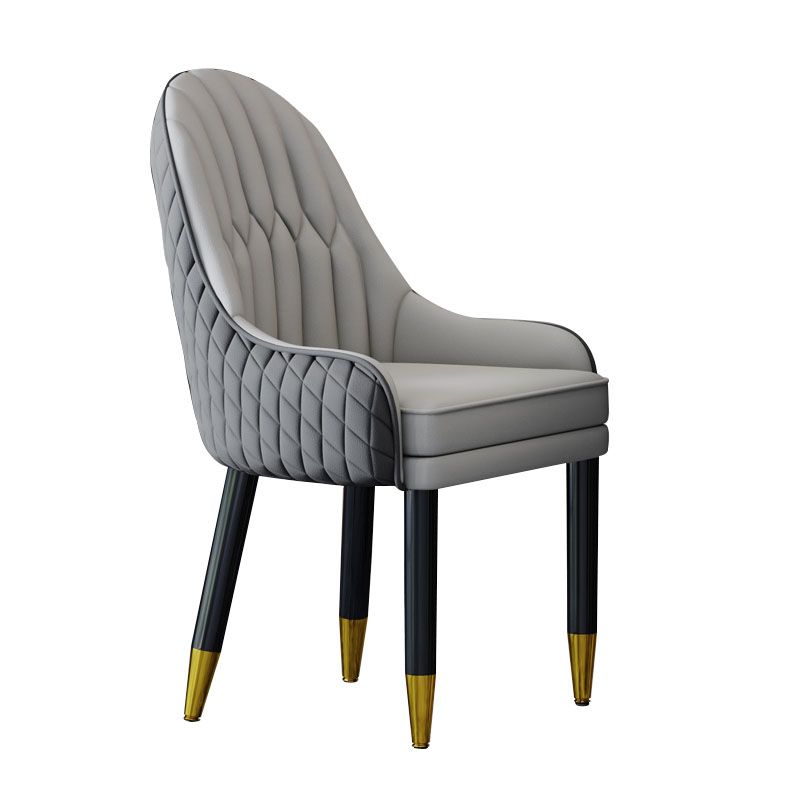 Sillón interior escandinavo tapizado con respaldo Parsons, silla de comedor de madera