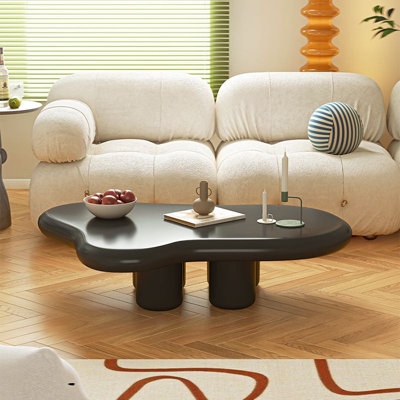Modern 4 Legs Cocktail Table Glam Wooden Geometric Coffee Table
