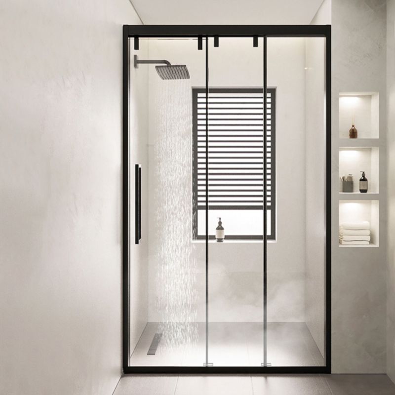 Full Frame One-shaped Tempered Glass Shower Door, Triple Linkage Shower Door