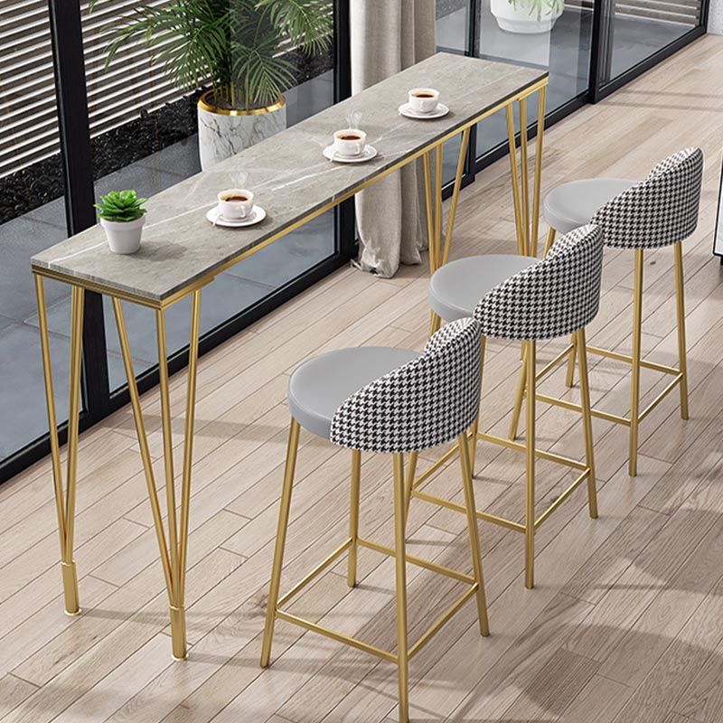 Contemporary Home Footrest Barstool Matte Finish Upholstered Stool