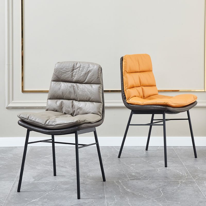 Contemporary Style Dining Metal Chairs Dining Armless Side Chairs for Kitchen