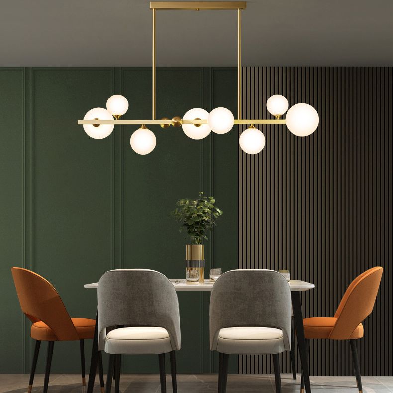 Luce a 8 luci di vetro isola in stile moderno in stile creativo a sospensione a sospensione per sala da pranzo
