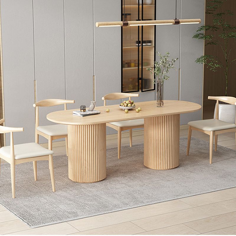 Contemporary Solid Wood Dining Table Oval Dining Table for Home Use