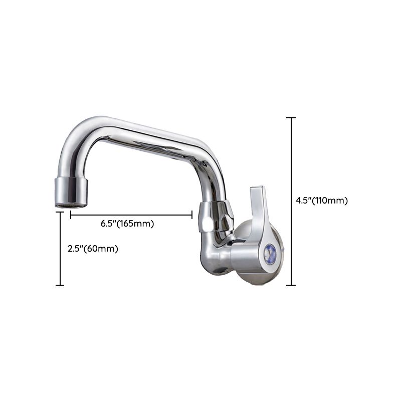 Wall Mounted Kitchen Faucet Single Handle One Function Faucet in Chrome