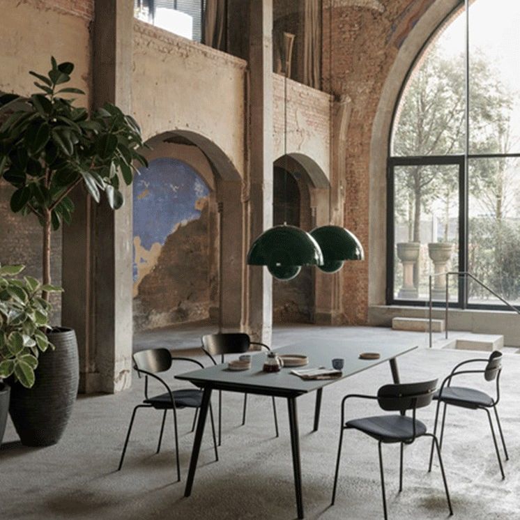 1 Light Semicircle Hanging Light Fixture Nordic Style Aluminum Ceiling Light with Hanging Cord for Restaurant