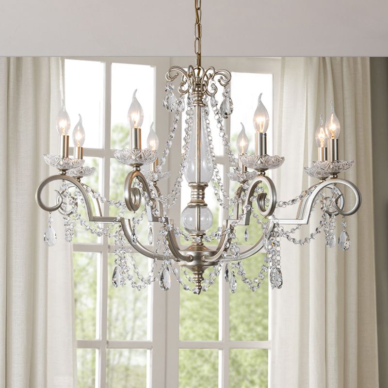 Crystal Vintage  Pendant Lighting Fixtures Silver Sputnik Hanging Lights