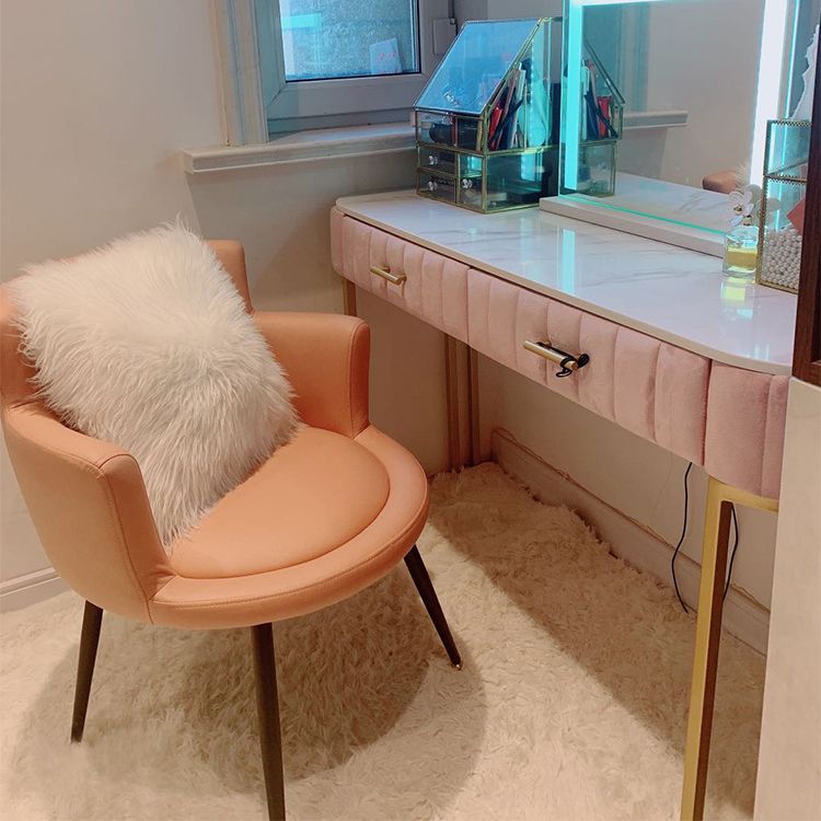 Silla lateral única tapizada de estilo contemporáneo, silla de comedor con brazo trasero sólido