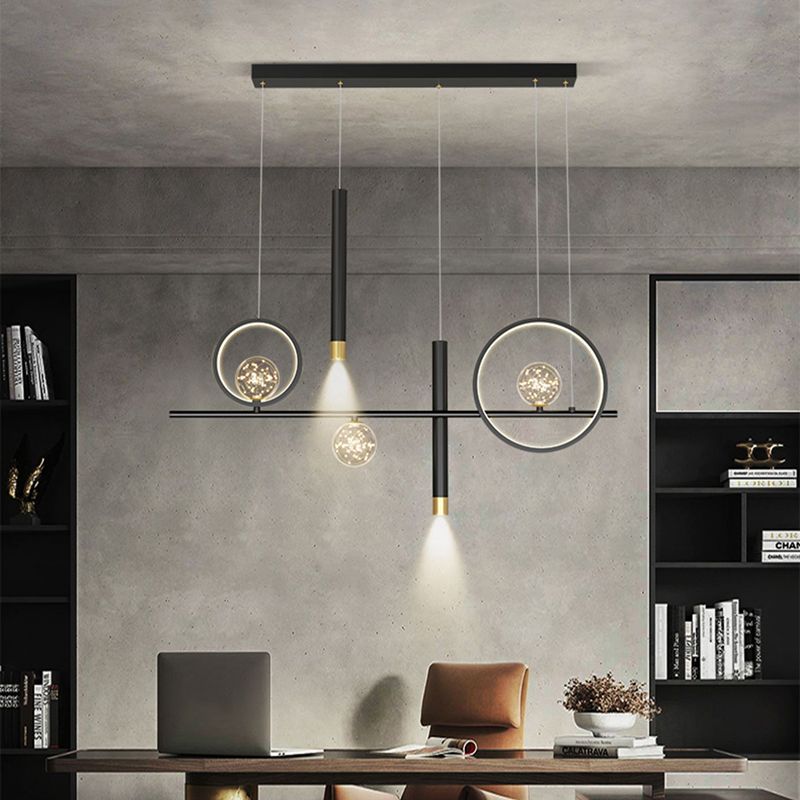 39,5 "Long Metal Illumining Simplicidad Costilización de techo Luz para comedor