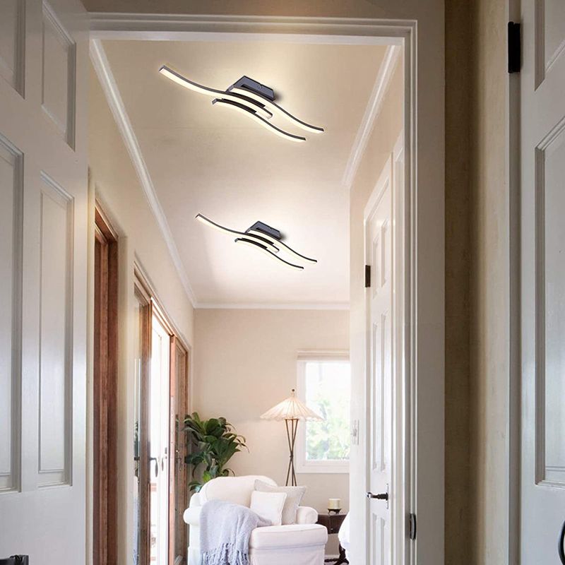 Luminaire semi-encastré Wave en aluminium, plafonnier moderne à montage encastré
