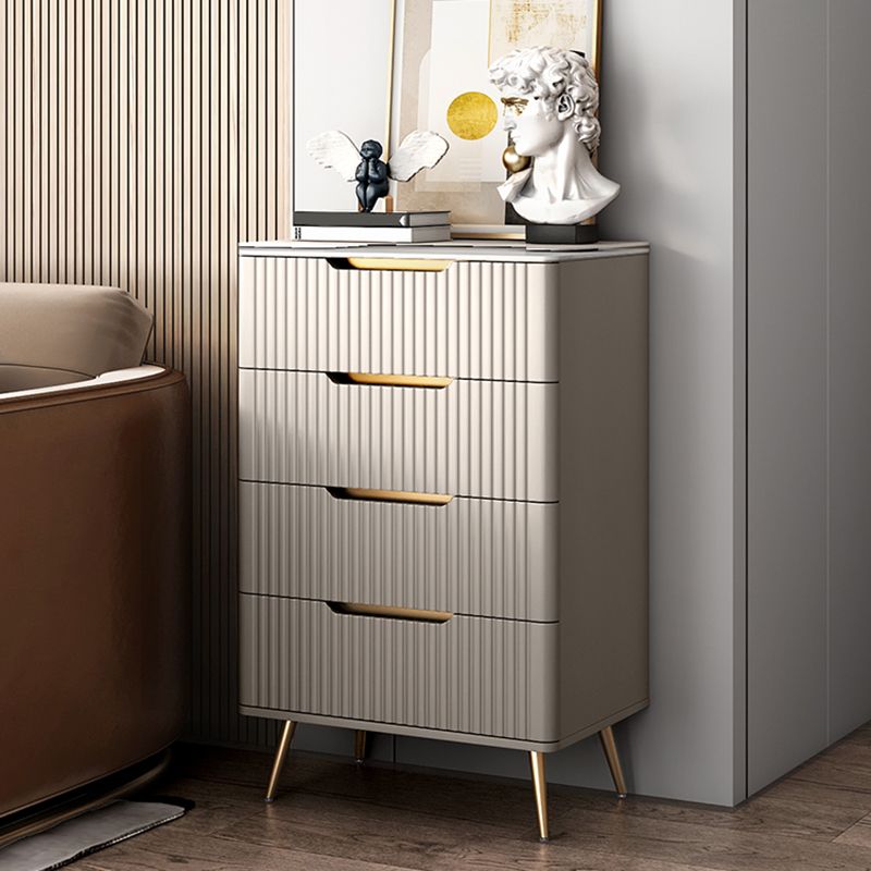 Glam Bedroom Engineered Wood Storage Chest Vertical Chest with Drawers