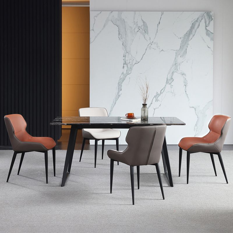 Contemporary Metal Dining Room Chairs Wingback Side Armchair for Home Use