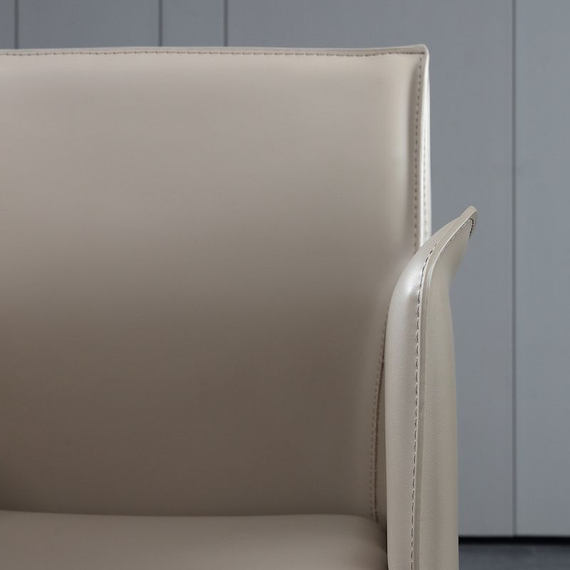 Dining Room Upholstered Arm Chair Faux Leather Parsons Chair