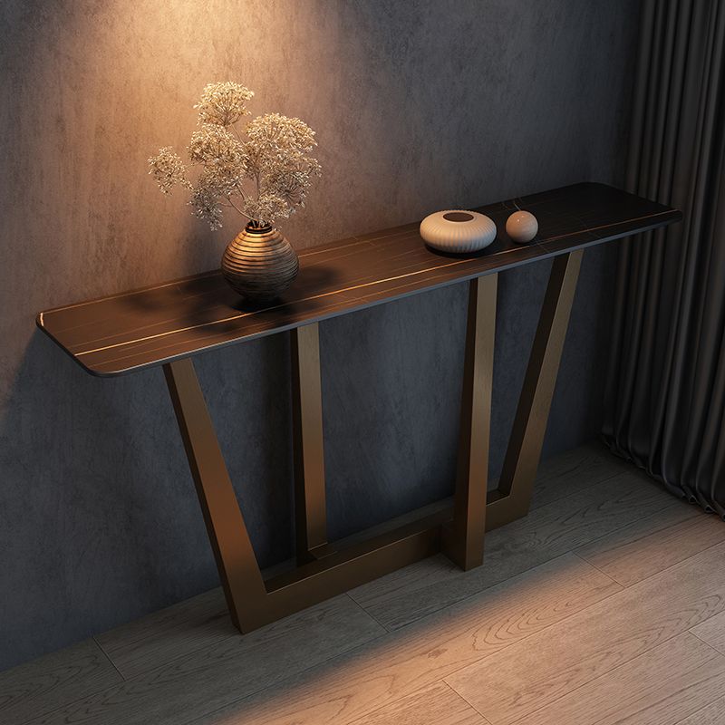 Glam Rectangle Console Accent Table Metal Console Sofa Table for Hall