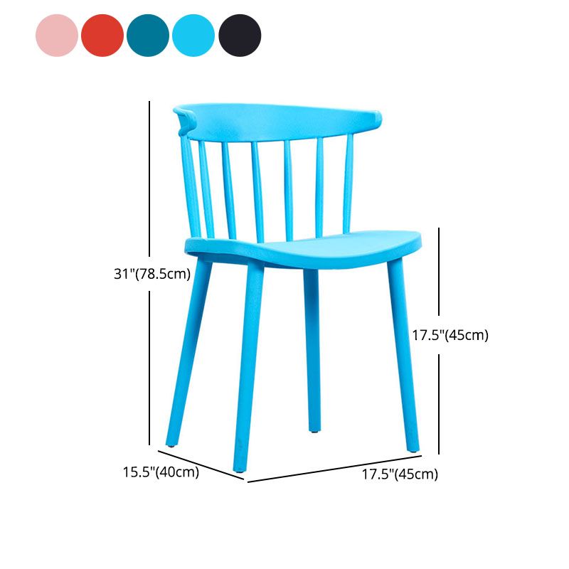 Silla trasera Windsor de estilo moderno, sillones de comedor con patas de plástico para cocina